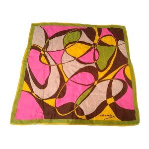 Vtg. Scarf Arnoldis? Retro Optic Psychedlic Japan 25.5" X 26" (Almost) READ